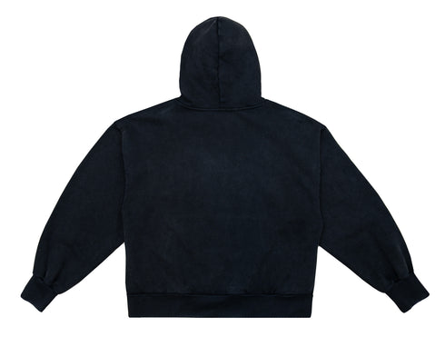 Black Washed Arc Logo Hoodie